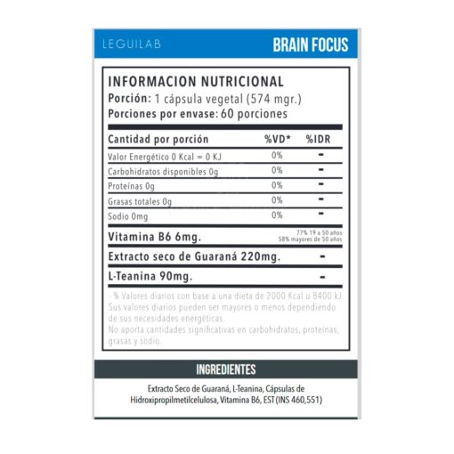 Suplemento Brain Focus 60 Caps - Imagen 2