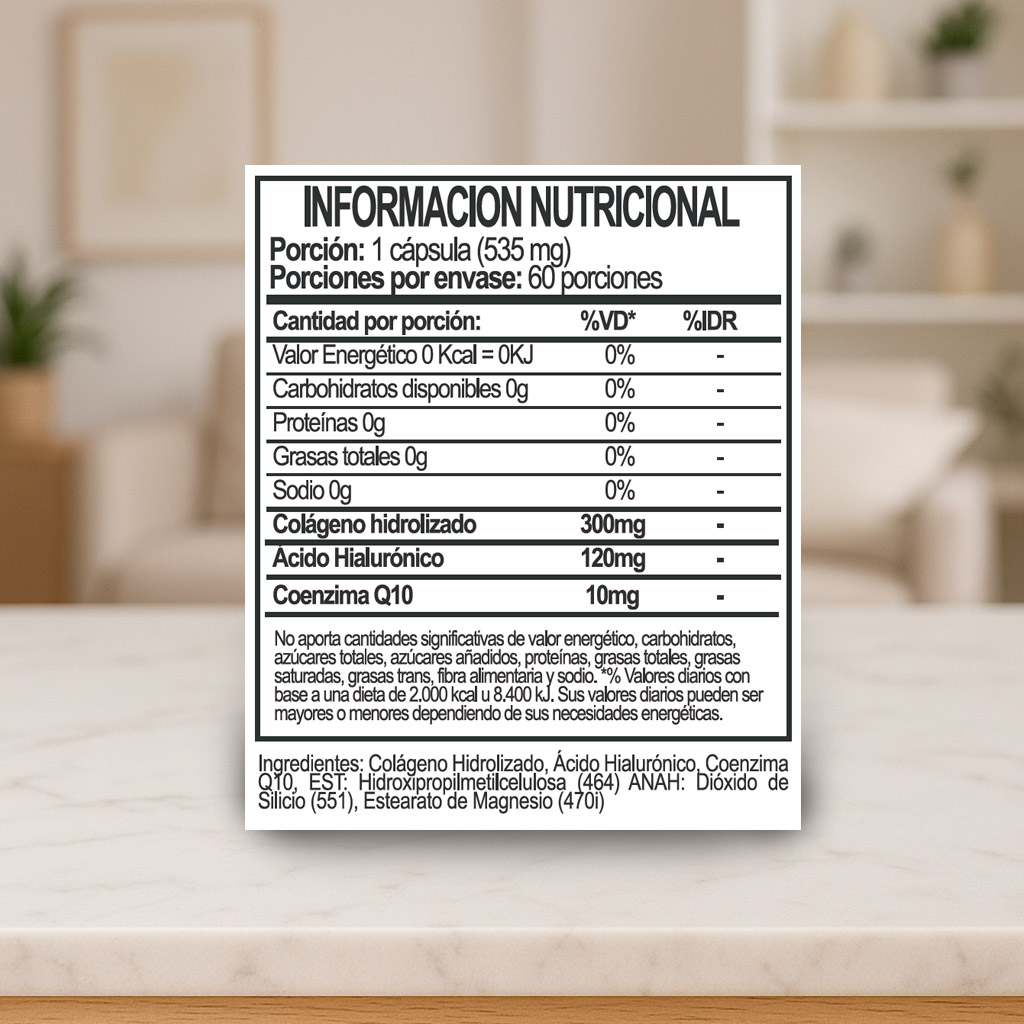 Ácido Hialurónico + Péptidos Bioactivos de Colágeno + Coenzima Q10 - Imagen 2