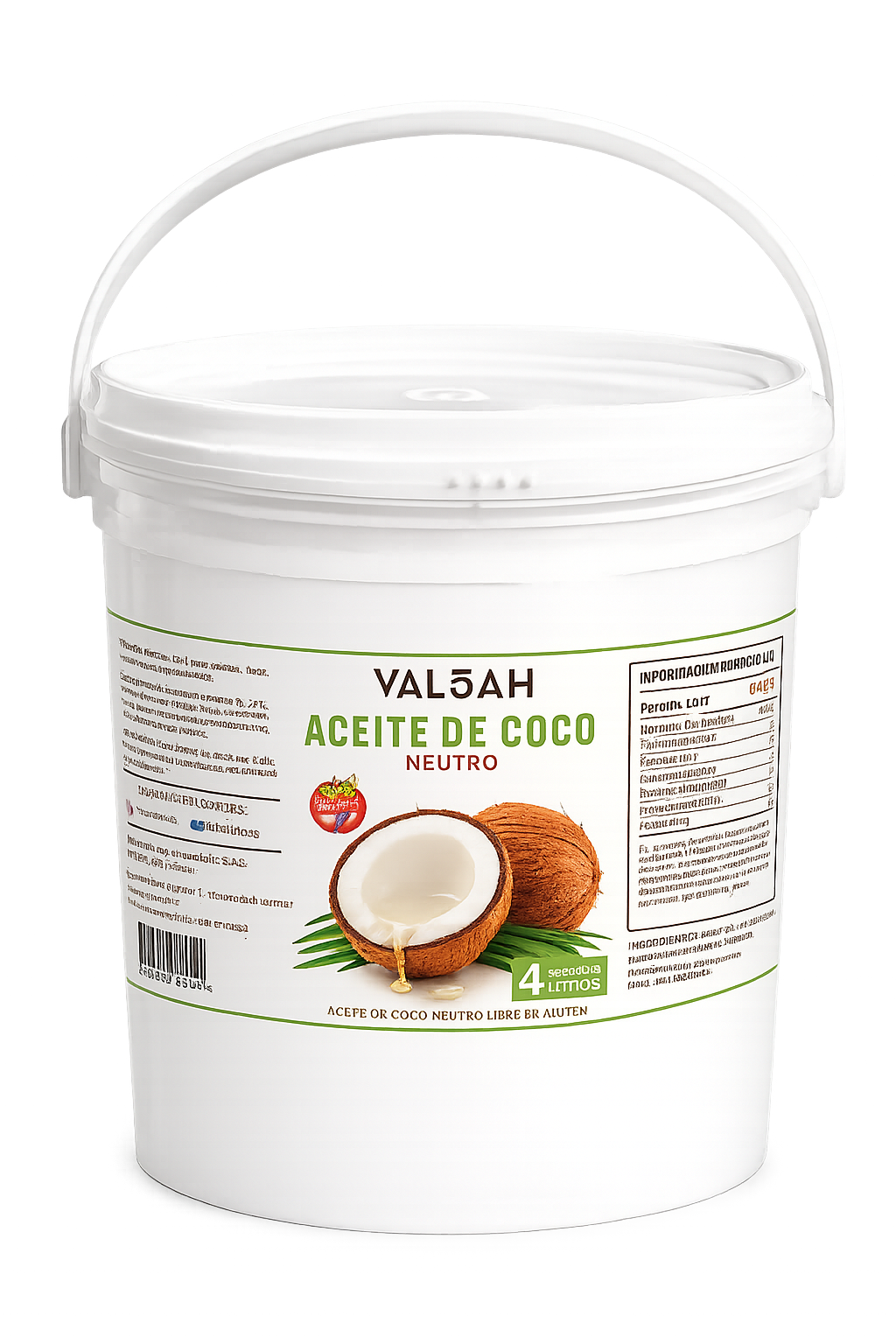 Aceite de Coco Neutro Valoah 4 Litros